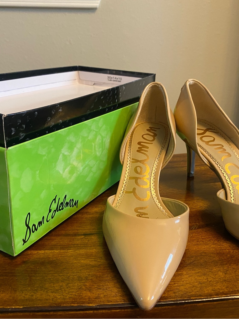 Sam Edelman Women's Patent Pointed-Toe Pumps in Nude